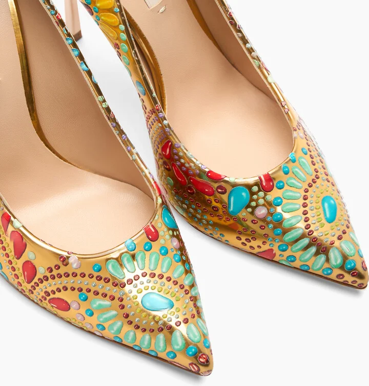 Casadei Blade Nuggets Pumps - Woman Pumps And Slingback Gold 38.5 - Image 5