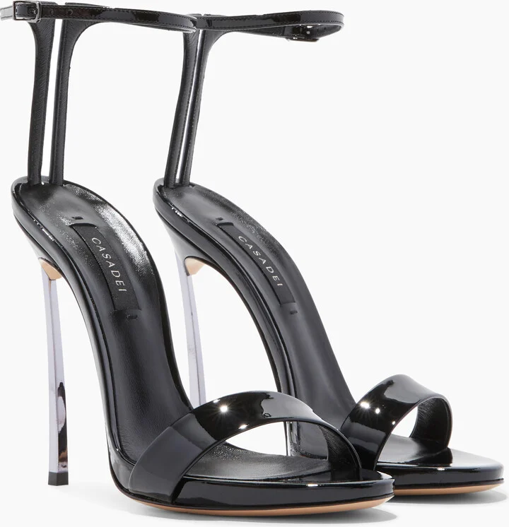 Casadei Blade Patent Leather - Woman Sandals Black 35.5 - Image 2