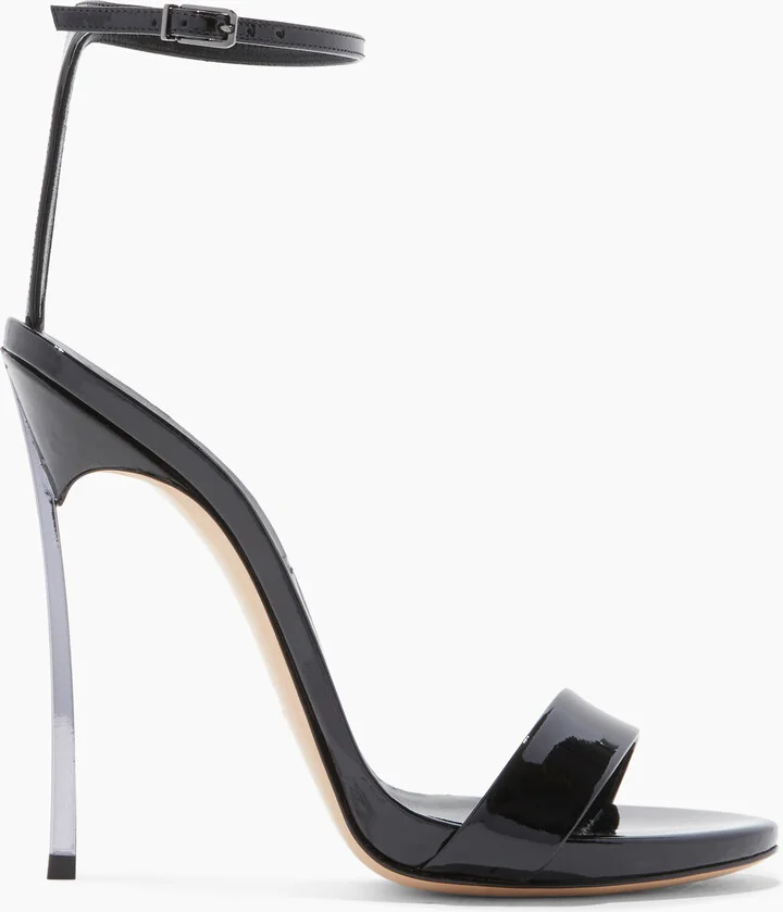 Casadei Blade Patent Leather - Woman Sandals Black 35.5