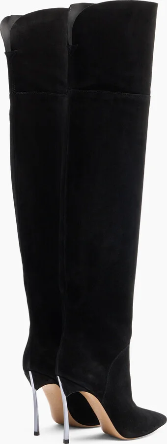 Casadei Blade Reversible Over The Knee - Woman Over The Knee Boots Black 35 - Image 4