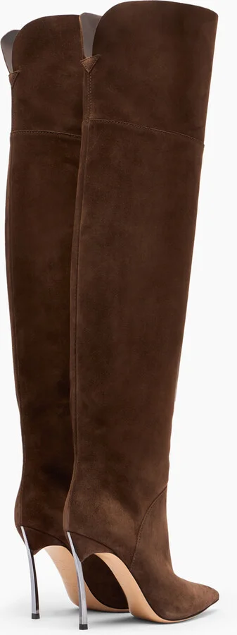 Casadei Blade Reversible Over The Knee - Woman Over The Knee Boots Cacao 43 - Image 4