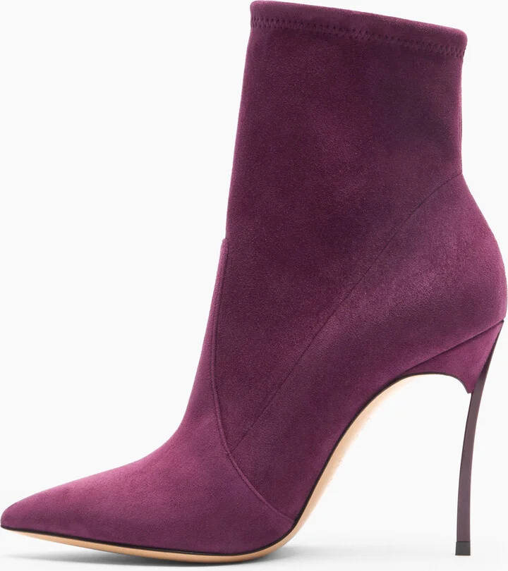 Casadei Blade Suede Ankle Boots - Woman Ankle Boots Amarena 38.5 - Image 3