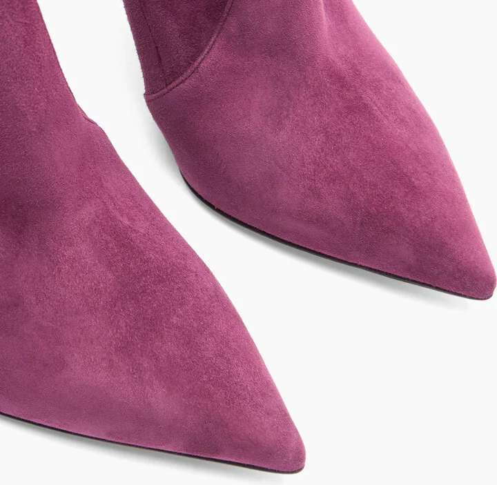 Casadei Blade Suede Ankle Boots - Woman Ankle Boots Amarena 38.5 - Image 5
