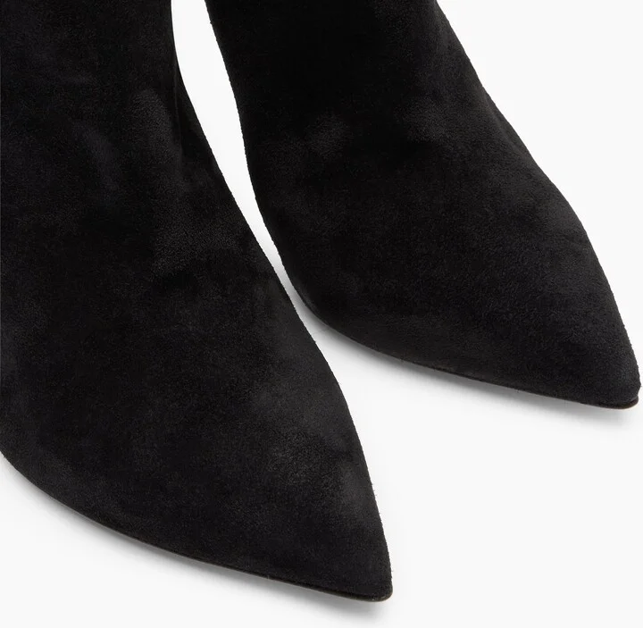 Casadei Blade Suede High Boots - Woman High Boots Black 35 - Image 5