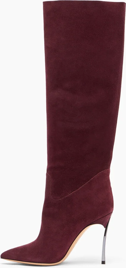 Casadei Blade To The Knee - Woman High Boots Rubino 37 - Image 3