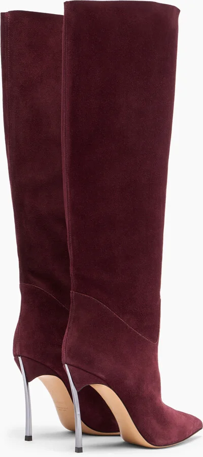 Casadei Blade To The Knee - Woman High Boots Rubino 37 - Image 4