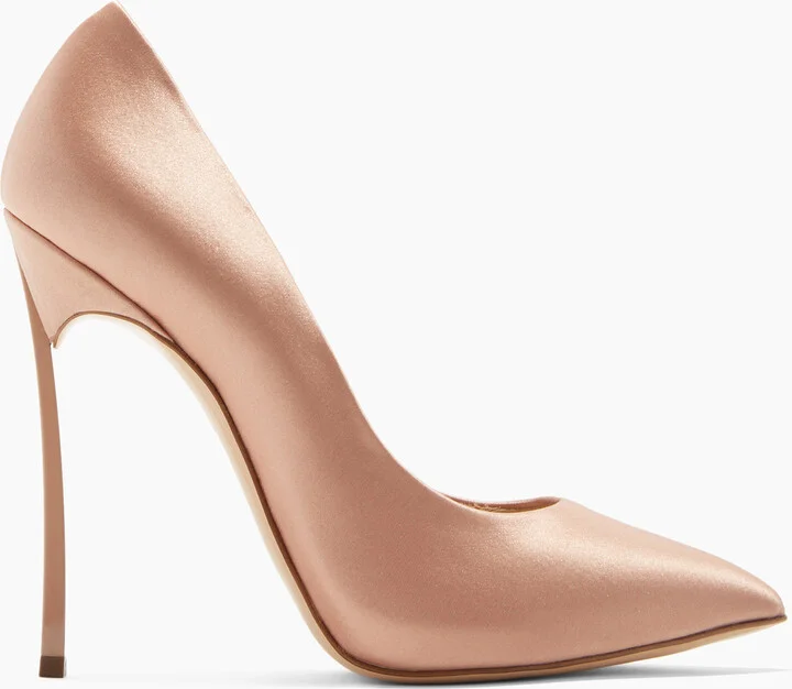 Casadei Blade Twenties Satin - Woman Pumps And Slingback Powder Color 36.5