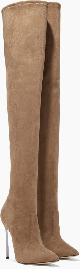 Casadei Blade - Woman Over The Knee Boots Mud 36.5 - Image 2