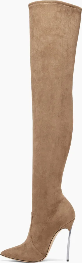 Casadei Blade - Woman Over The Knee Boots Mud 36.5 - Image 3