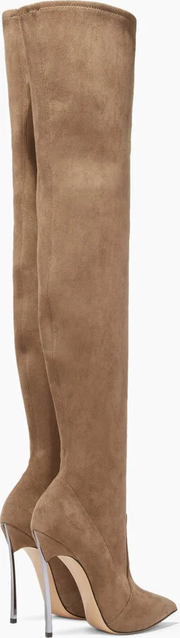 Casadei Blade - Woman Over The Knee Boots Mud 36.5 - Image 4