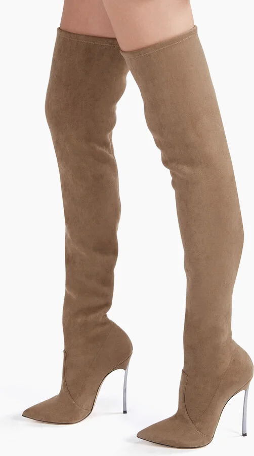 Casadei Blade - Woman Over The Knee Boots Mud 36.5 - Image 6
