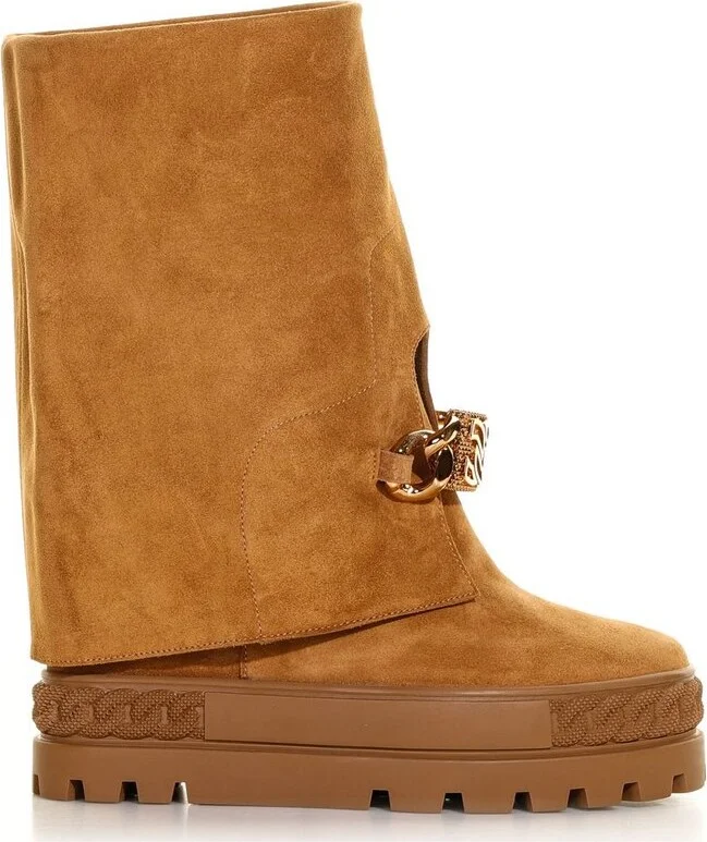 Casadei Brandy Logo Plaque Boots