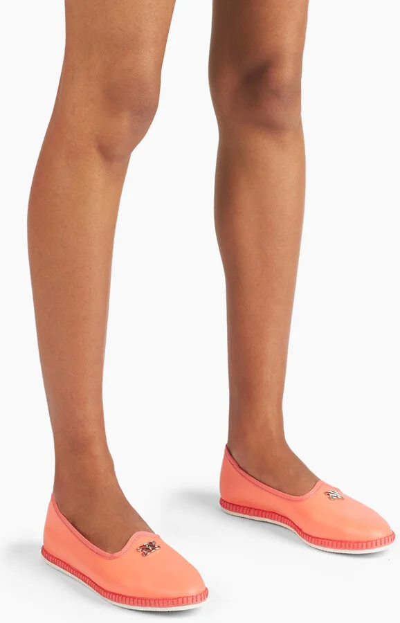 Casadei Capalbio Leather Ballet Flats - Woman Flats And Loafers Coral 37 - Image 6