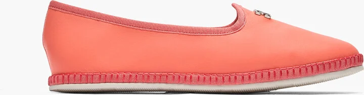 Casadei Capalbio Leather Ballet Flats - Woman Flats And Loafers Coral 37