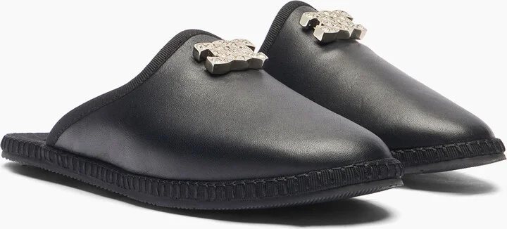 Casadei Capalbio Leather Slippers - Woman Flats And Loafers Black 37.5 - Image 2