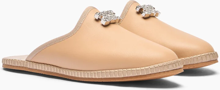 Casadei Capalbio Leather Slippers - Woman Flats And Loafers Natur 37 - Image 2