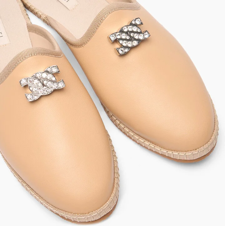 Casadei Capalbio Leather Slippers - Woman Flats And Loafers Natur 37 - Image 5