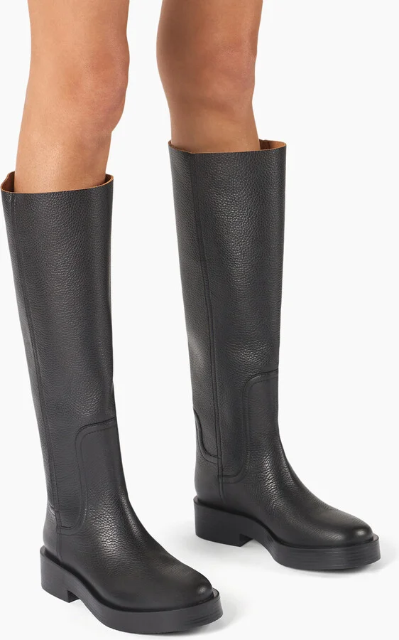 Casadei Charlie Leather High Boots - Woman High Boots Black 35 - Image 6
