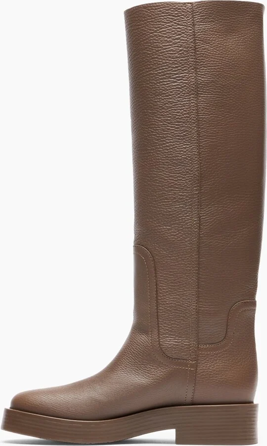 Casadei Charlie Leather High Boots - Woman High Boots Caribou 36.5 - Image 3