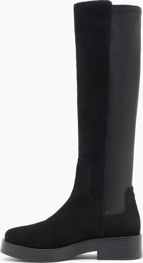 Casadei Charlie Stretch Suede Boots - Woman High Boots Black 37.5 - Image 3