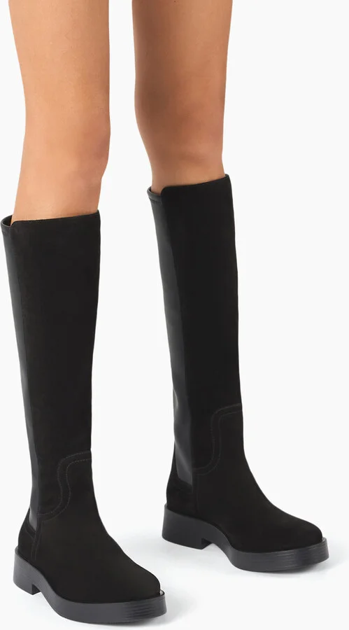 Casadei Charlie Stretch Suede Boots - Woman High Boots Black 37.5 - Image 6
