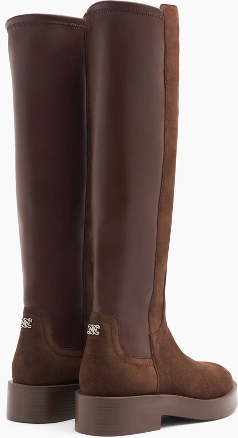Casadei Charlie Stretch Suede Boots - Woman High Boots Cocoa 39 - Image 4
