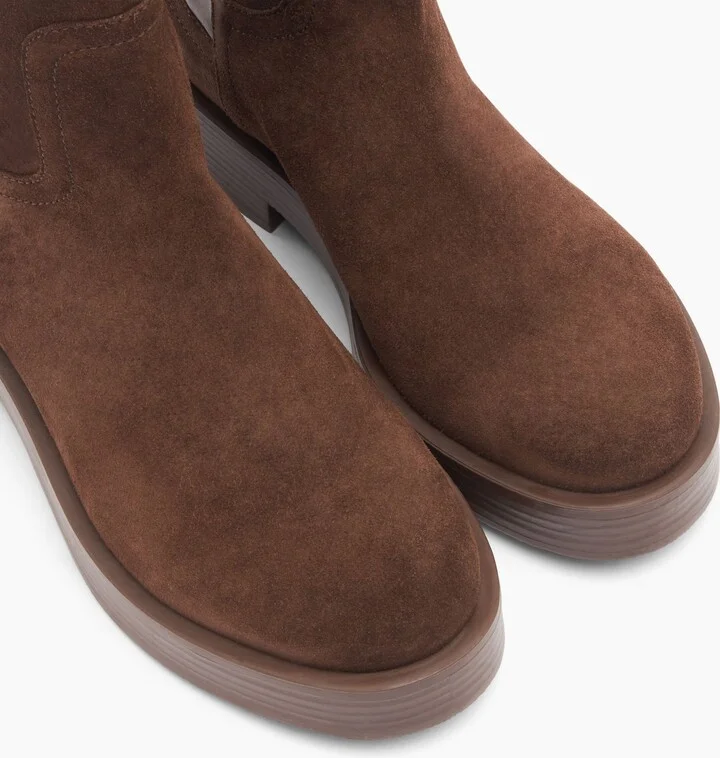 Casadei Charlie Stretch Suede Boots - Woman High Boots Cocoa 39 - Image 5