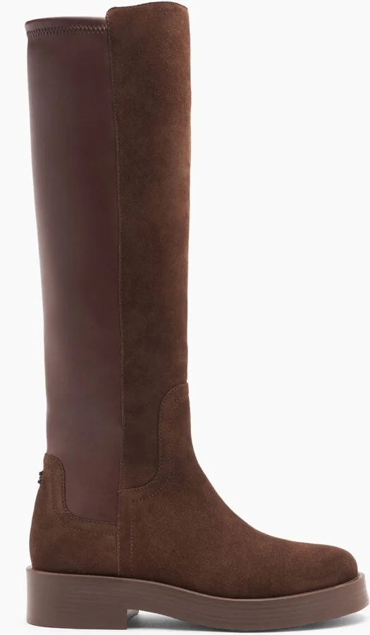 Casadei Charlie Stretch Suede Boots - Woman High Boots Cocoa 39