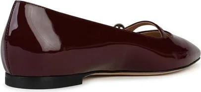 Casadei 'Cleo' Burgundy Shiny Leather Ballet Flats - Image 3