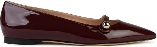 Casadei 'Cleo' Burgundy Shiny Leather Ballet Flats
