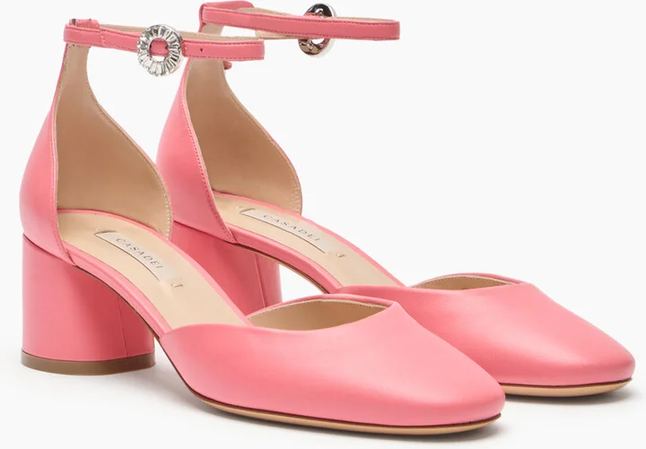 Casadei Cleo Leather Pumps - Woman Pumps And Slingback Coral 36.5 - Image 2