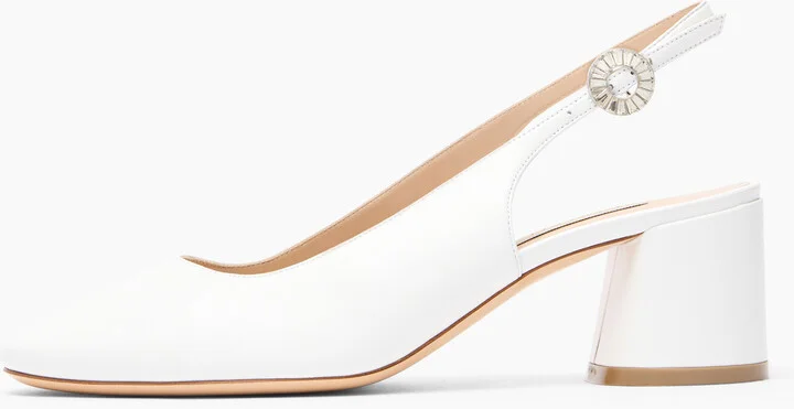 Casadei Cleo Leather Slingbacks - Woman Pumps And Slingback White 37.5 - Image 3