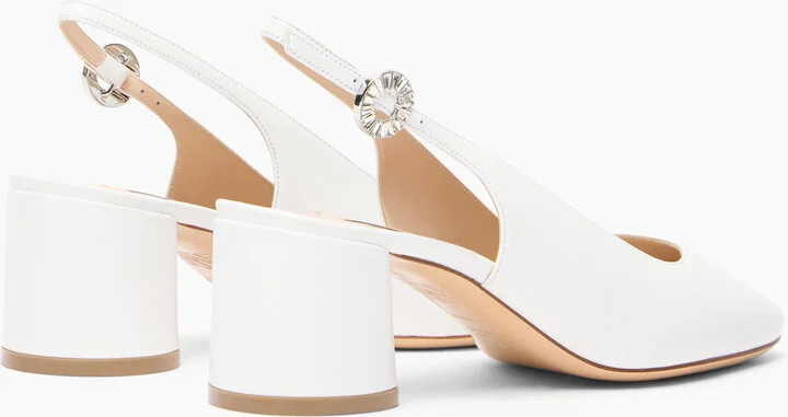 Casadei Cleo Leather Slingbacks - Woman Pumps And Slingback White 37.5 - Image 4