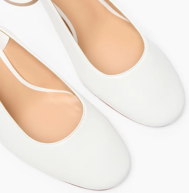 Casadei Cleo Leather Slingbacks - Woman Pumps And Slingback White 37.5 - Image 5