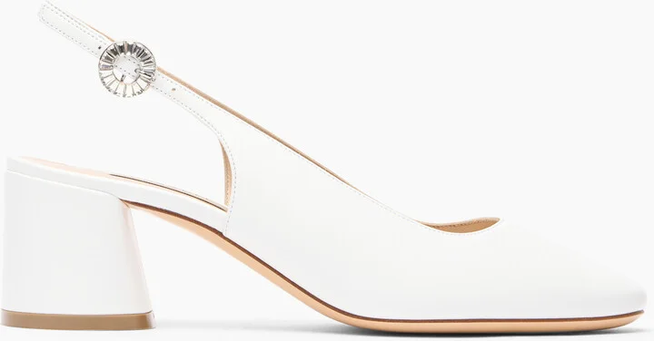 Casadei Cleo Leather Slingbacks - Woman Pumps And Slingback White 37.5