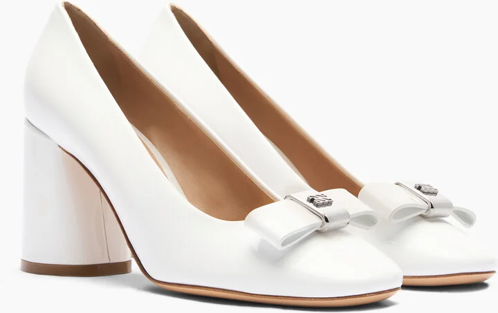 Casadei Cleo Patent Leather Pumps - Woman Pumps And Slingback White 37 - Image 2