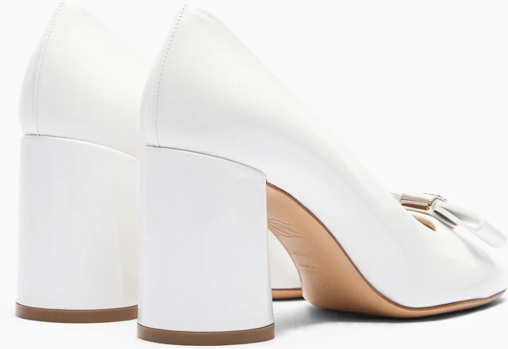 Casadei Cleo Patent Leather Pumps - Woman Pumps And Slingback White 37 - Image 4
