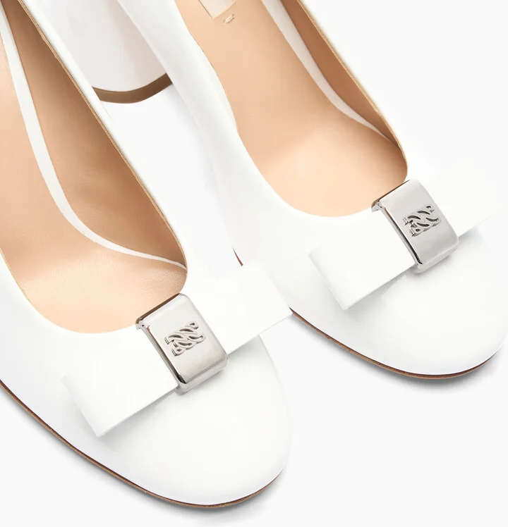 Casadei Cleo Patent Leather Pumps - Woman Pumps And Slingback White 37 - Image 5