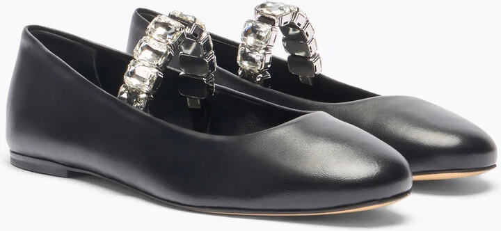 Casadei Crystal Ballet Flats - Woman Flats And Loafers Black 38 - Image 2