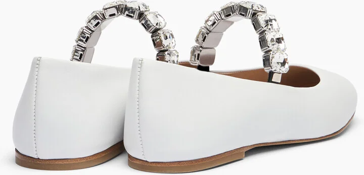 Casadei Crystal Ballet Flats - Woman Flats And Loafers White 38.5 - Image 4