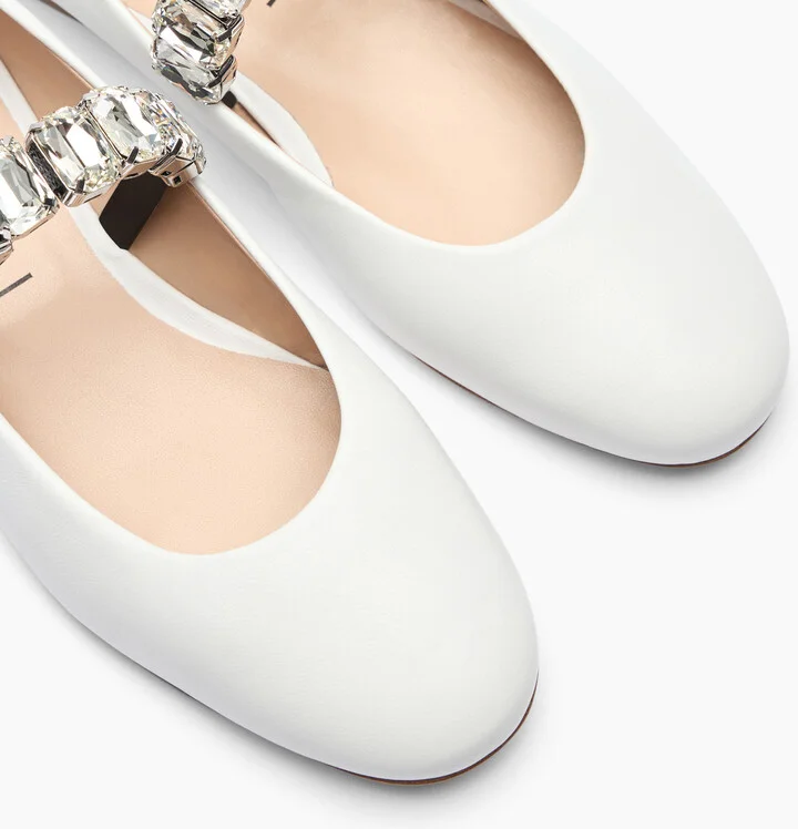Casadei Crystal Ballet Flats - Woman Flats And Loafers White 38.5 - Image 5