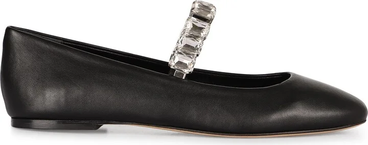 Casadei Crystal Leather Ballet Flats - Image 2