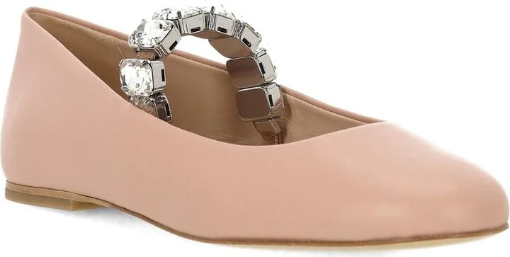 Casadei Crystal Leather Ballet Flats - Image 3