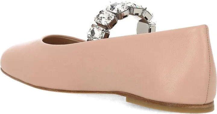 Casadei Crystal Leather Ballet Flats - Image 5
