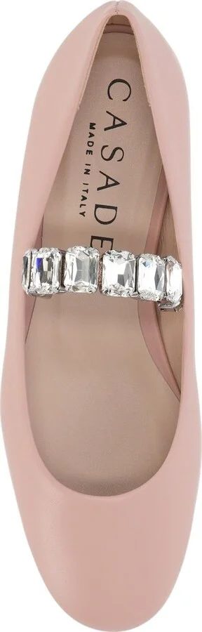 Casadei Crystal Leather Ballet Flats - Image 7