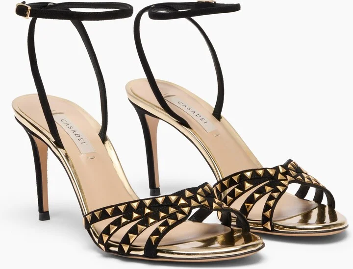 Casadei Divine Sandal - Woman Sandals Gold Black 36.5 - Image 2