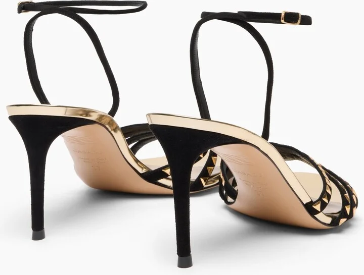 Casadei Divine Sandal - Woman Sandals Gold Black 36.5 - Image 4