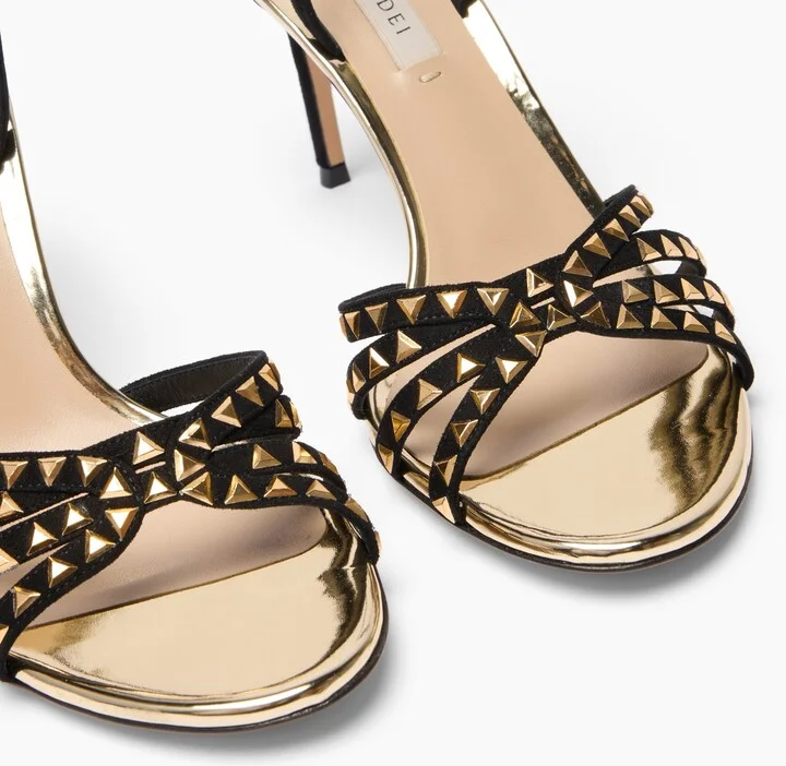 Casadei Divine Sandal - Woman Sandals Gold Black 36.5 - Image 5