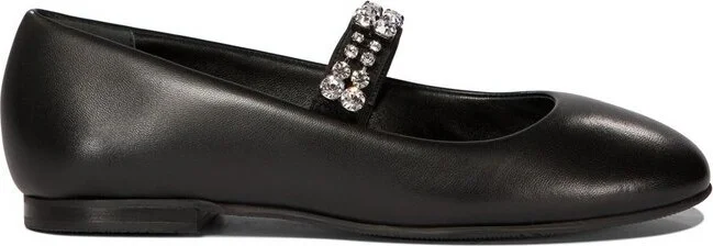 Casadei Embellished Round Toe Ballerinas