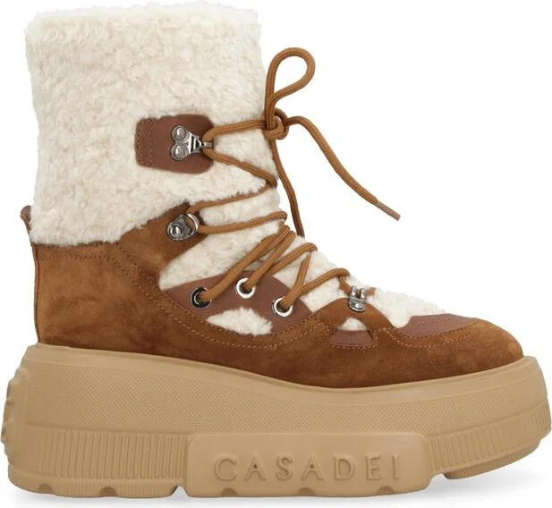 Casadei Faux Fur Chunky Ankle Boots